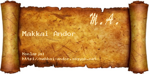 Makkai Andor névjegykártya